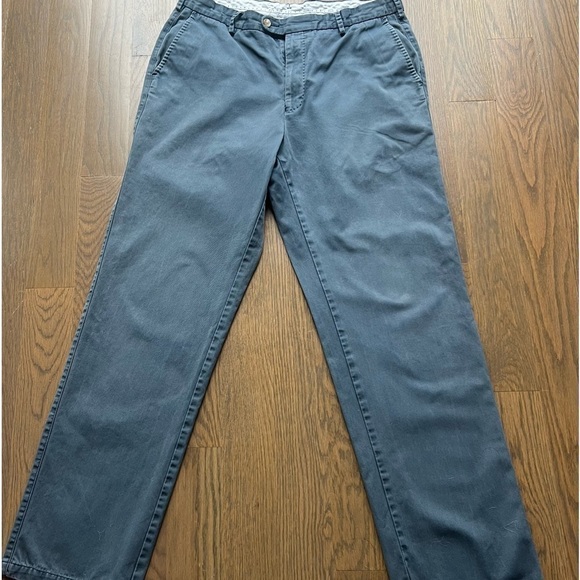 PETER MILLAR RALEIGH WASHED TWILL FLAT FRONT PANT navy blue size 35x30 F - Picture 5 of 10